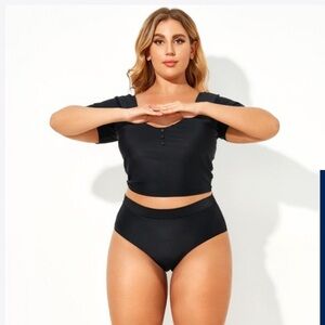 Black Elegant High Waist Women Brief XL